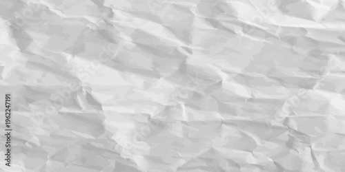 White crumpled paper texture background with realistic wrinkles and slightly rough fine details