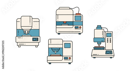 PCR Machine Line art vector minimal abstract design illustration
