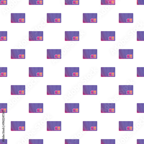 Sim cards populating a seamless pattern over a white background