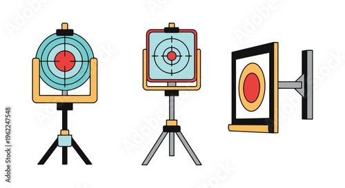 Target holder Line art vector minimal colorful shapes illustration