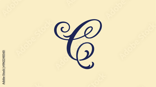 Decorative Letter C Design Element.