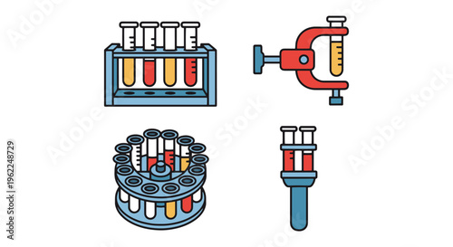 Test Tube Holder Line art modern pattern abstract vector