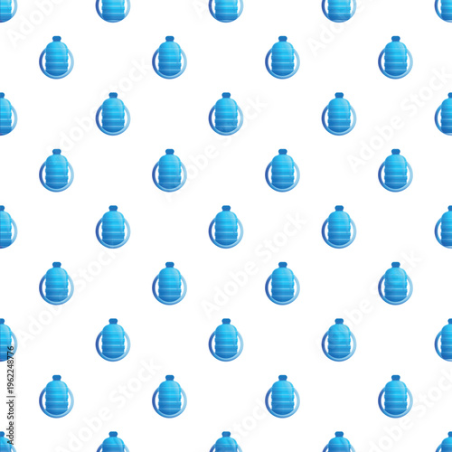 Repeating blue plastic water gallon bottles form a vibrant seamless background texture