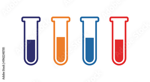 Test Tube Line art vector set clean modern abstract