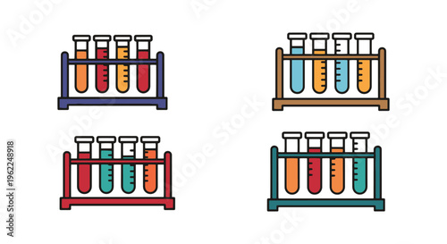 Test Tube Rack Line art vector abstract minimal modern illustration
