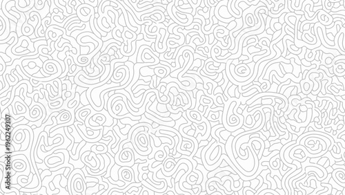Seamless abstract organic pattern with gray lines on white background.