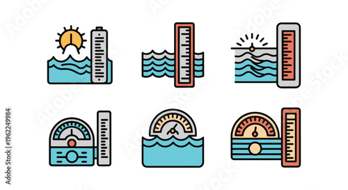 Tidal Meter Line art vector minimal abstract pattern