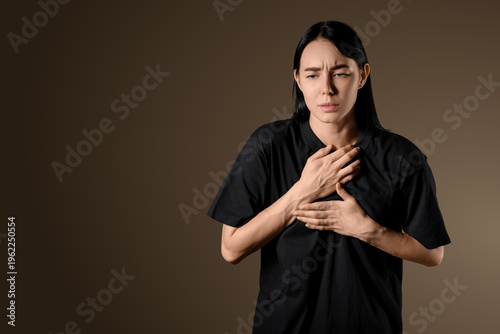 Young woman having panic at...