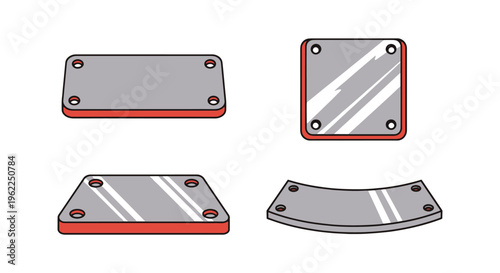 Titanium Plate Line art vector clean abstract color design