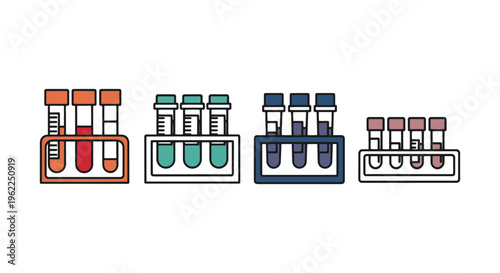 PCR Tube Rack Line art vector modern abstract design