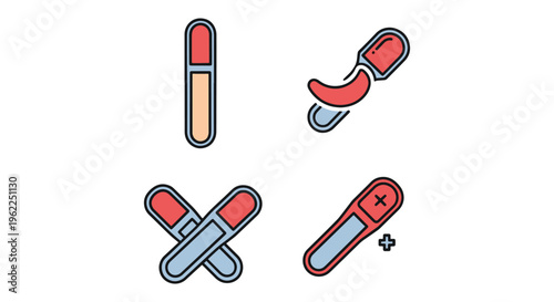 Tongue Depressor Line art simple abstract pattern vector