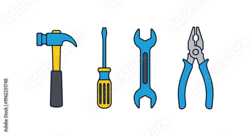 Tool kit Line art vector set abstract creative illustration