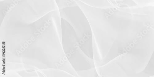 A luxury white silk and satin fabric background features a soft flowing wave texture with smooth light curves for a wedding textile backdrop or fashion wallpaper design