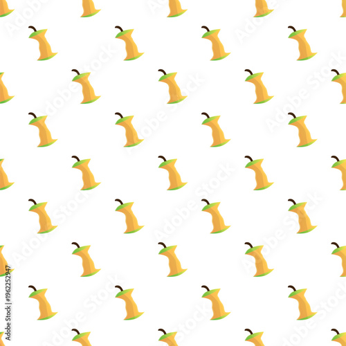 Pear cores creating a repeating pattern on white background