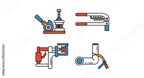 Tube Bender Line art vector modern abstract color