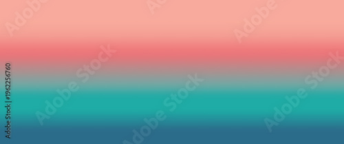 Soft background with horizontal transition from pastel pink to turquoise and deep blue.Minimalist abstract gradient creates calm sunset atmosphere for summer poster and web design