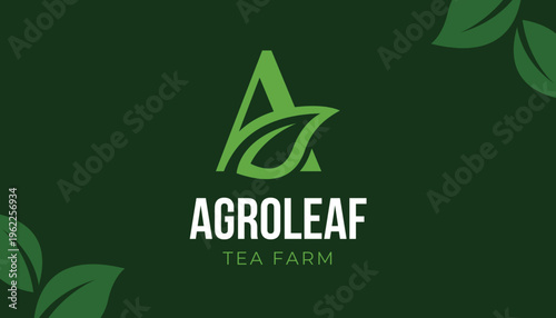 Organic Tea Farm and Agriculture Business Card Template Vector