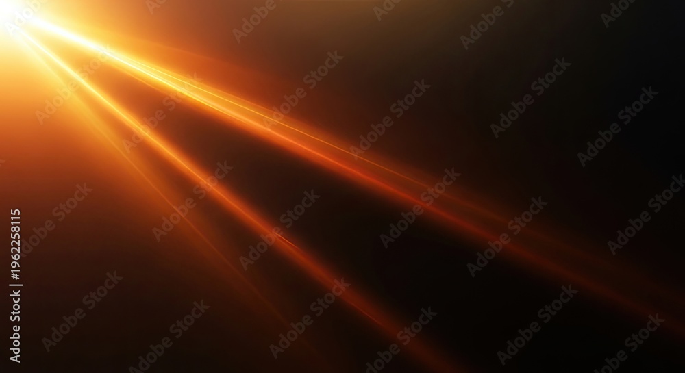 Obraz premium Vibrant orange sunbeam shining through darkness with radiant light rays