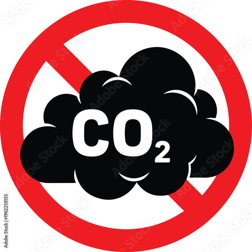 No carbon gas vector sign