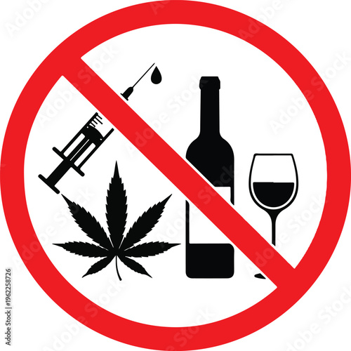 No drugs and alcohol sign
