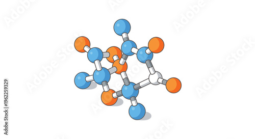 Illustration of a Molecular Structure Depicting Chemical Bonds and Atomic Arrangement