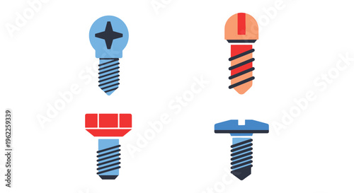 Spare screws Line art vector abstract design illustration