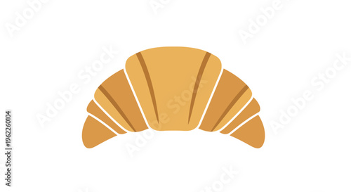 A simple vector illustration of a freshly baked golden croissant on a white background