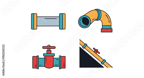 Penstock Pipe Line art vector clean decorative abstract