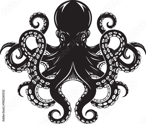 Octopus logo. Isolated octopus on white background 2