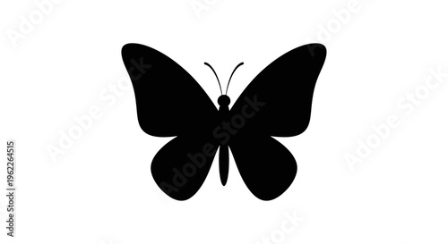 Black Butterfly Silhouette Insect Wing.