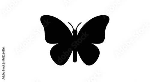 Black Butterfly Silhouette Wings Spread.