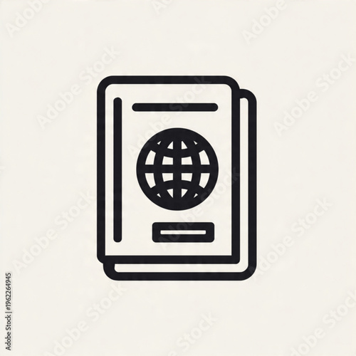Passport Outline Travel Vector Icon