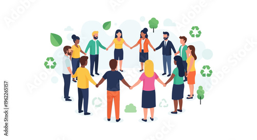 Global Community Circle: Diversity, Unity & Eco-Friendly Teamwork for a Sustainable Future