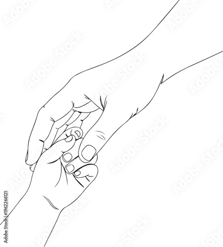 one line drawing illustration of a baby. Cute sleeping baby drawn from the hand a picture of the silhouette. Modern minimalism art. Little kid in the minimalist style. Vector illustration