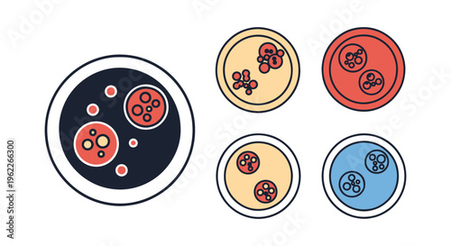 Petri Dish Colony Line art modern abstract minimal shapes