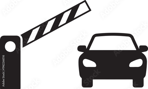 Open barrier, car vector icon