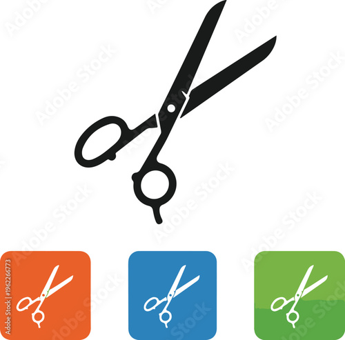 Open Scissors Icon - Illustration