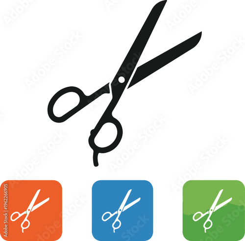 Open Scissors Icon - Illustration