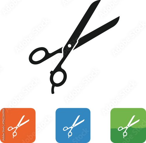 Open Scissors Icon - Illustration