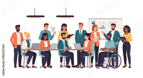 Inclusive Business Meeting: Diverse Team Collaborating on Strategy for Growth