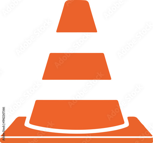 Orange safety cone vector icon