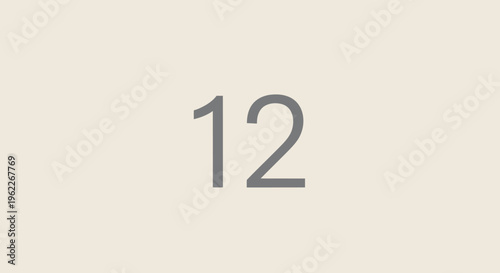 Minimalist representation of the number twelve, neutral background, perfect for various projects.