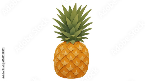 Fresh ripe pineapple isolated on a clean white background