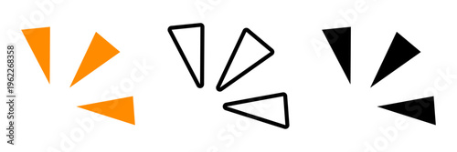 三角形パーツアイコンセット 放射状の装飾・アクセントデザイン用ベクター素材 / Triangle element icon set radial decorative accent vector