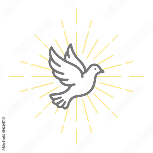 Dove Holy Spirit Rays Icon Easter Christian Symbol
