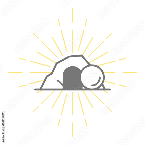 Empty Tomb Rays Icon Easter Resurrection Christian Symbol