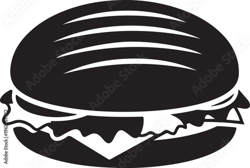 Panini icon.Flat silhouette version.