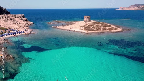Wallpaper Mural Aerial View of La Pelosa Beach and Torre della Pelosa, Stintino, Sardinia, Italy Torontodigital.ca