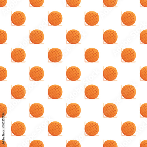 Square crispy wafers arranged in a repeating pattern for a sweet snack background
