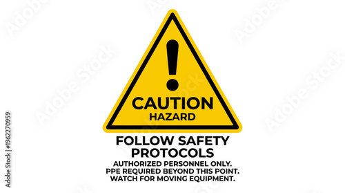 Caution Hazard Warning Sign Board.